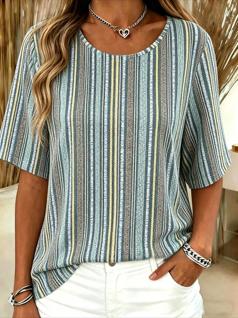 Lockeres T-Shirt Damen Rundhals-Top m303073-4