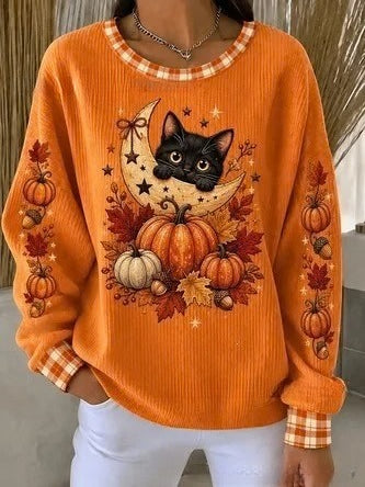 Autumn shoulder crew neck sweater 3D digital printing crew neck FF303419 03