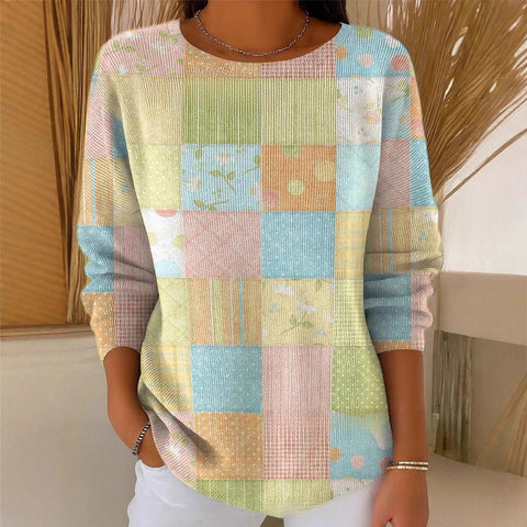 Crew Neck Casual Long Sleeve Top m302219