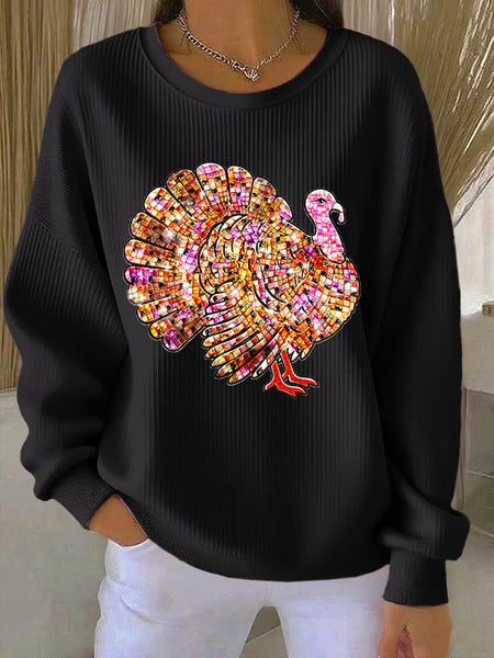 Knitted top snowflake christmas tree mix and match casual commuter sweater m302212