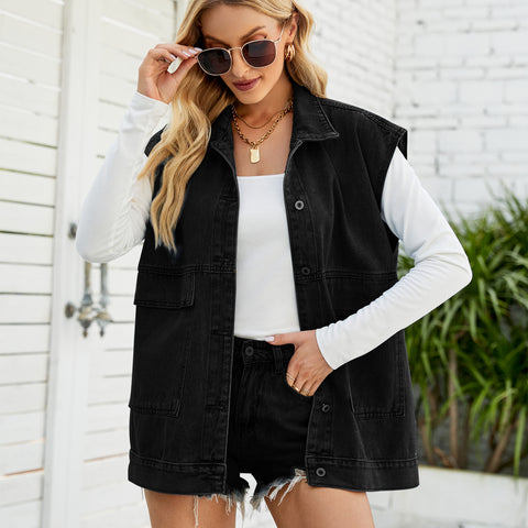 New denim vest vest women's fashion trend denim sleeveless vest m302010