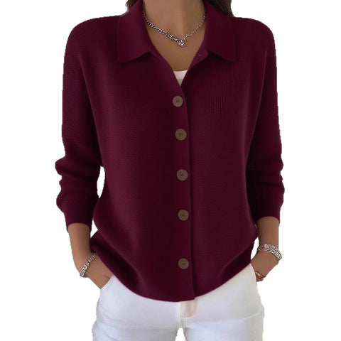 Knitted cardigan button women's sweater jacket autumn and winter new solid color casual fashion women's clothing m301890