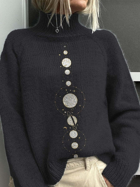 Christmas abstract print casual cape jacket cardigan m301686