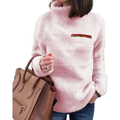 Autumn new sweater women's fashion zipper turtleneck bottoming top m301925