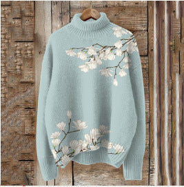 Christmas abstract print casual cape jacket cardigan m301686