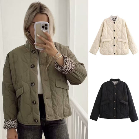 Autumn and winter new street fashion casual quilting cotton-padded jacket m302087