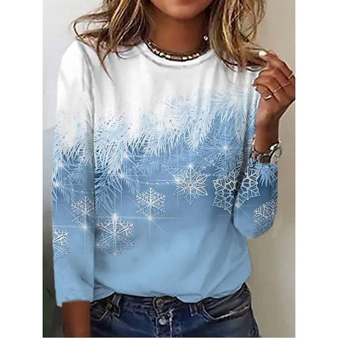 Creative flower 3D digital printing casual trend crew neck T-shirt m302222