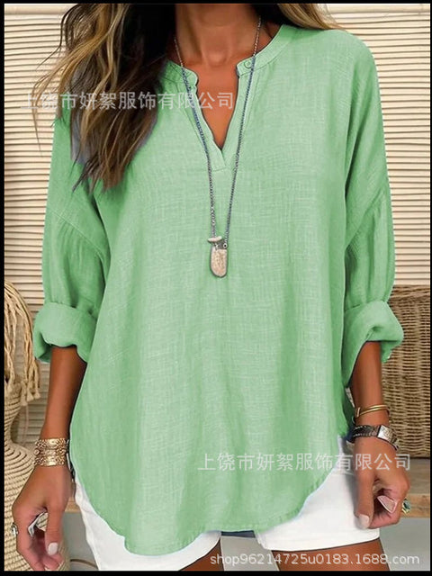 Loose printing round neck casual large size pullover women's clothing T m301359