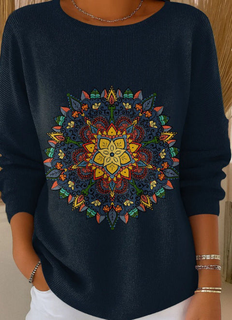 3D digital printing women's fashion round neck casual long-sleeved top m302157