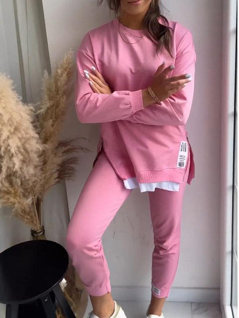 Splicing fake two-piece sweater sweatpants set m302319