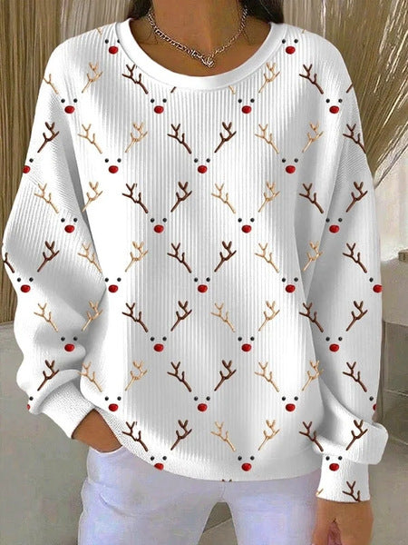 Knitted top snowflake christmas tree mix and match casual commuter sweater m302212