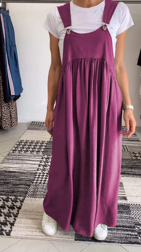 Women's suspender cotton and linen dress long dress women's m302498