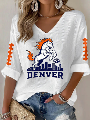 Summer V-neck short-sleeved top 3D digital printing women's casual short-sleeved m302655