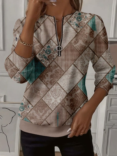 Printed shoulder sleeves long sleeves womanizer m302028