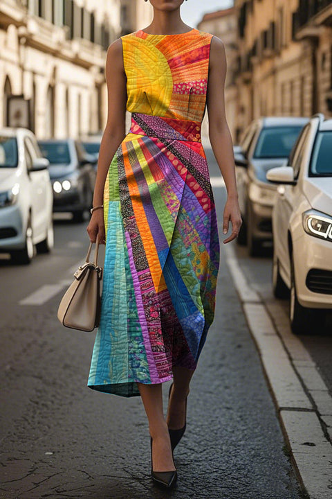 Floral Ocean Timeless Elegant Dress Sleeveless M302750-2