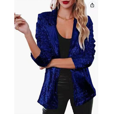 Cardigan lapel long-sleeved sequined casual blazer women's m302519