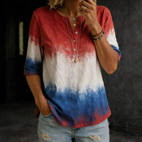 Seven-quarter-sleeved POLO shirt top bamboo hemp shirt m302848