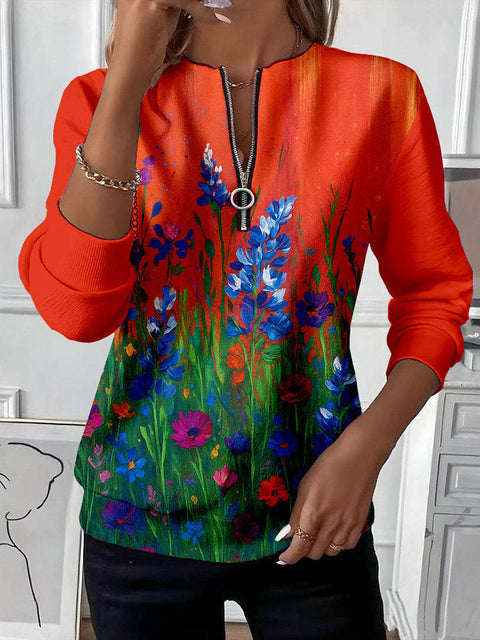 Printed sweater casual sweatshirt top m302179