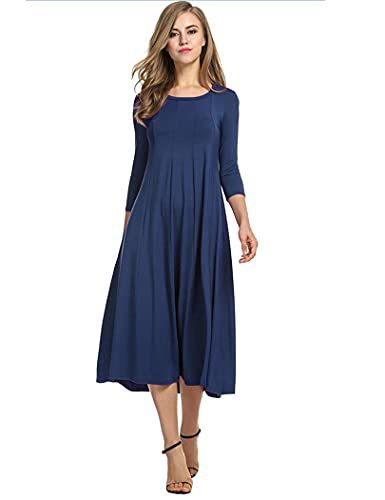 Autumn and winter dress solid color fashion big swing dress m302776