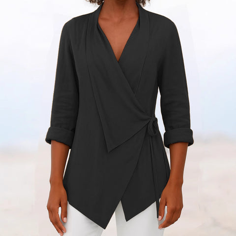 Spring and summer lapel solid color loose shirt m302699