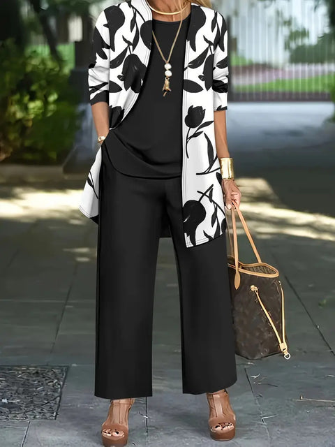 3D printed 3-piece set top vest trousers m302613