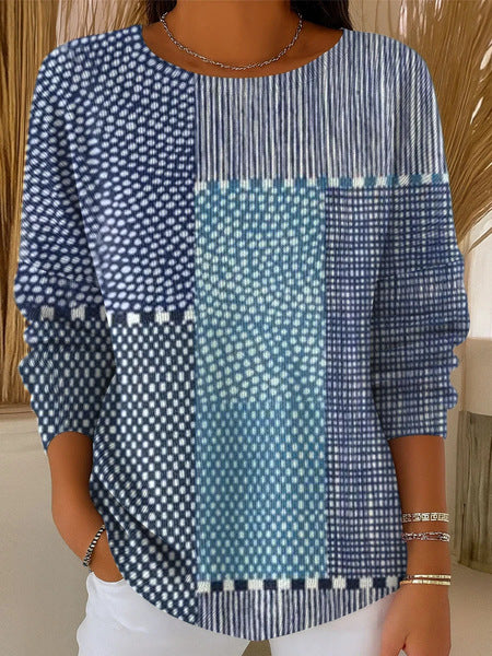 3D digital printing women's fashion round neck casual long-sleeved top m302157