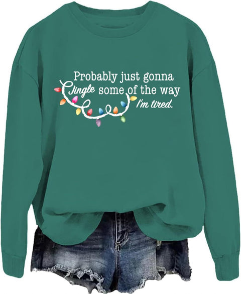 Knitted Women's Christmas Crew Neck Long Sleeve Pullover Women's m302124