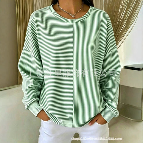 Printed Loose Casual Fashion Crew Neck Long Sleeve Women's Clothing FF303274