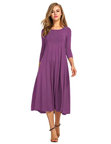 Autumn and winter dress solid color fashion big swing dress m302776