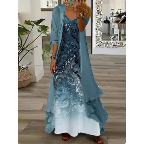 Women's inner dress two-piece floral print dress m302894