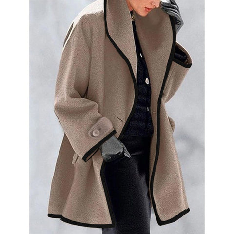 Fashion autumn and winter multi-color crew neck loose hooded woolen coat m300470