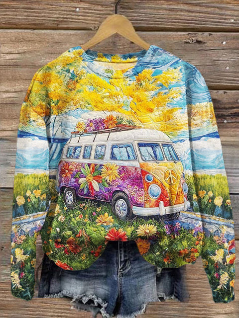 Ethnic style retro round neck women's sweater m302289