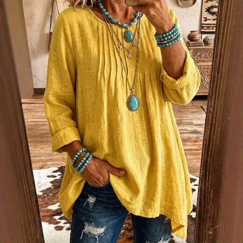 Casual Crew Neck Long Sleeve Regular Solid Color Women's T-Shirt FF303167