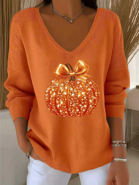 Women's V-neck hoodie top with coarse needle digital printing m302078