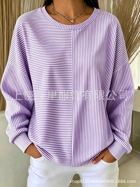 Printed Loose Casual Fashion Crew Neck Long Sleeve Women's Clothing FF303274