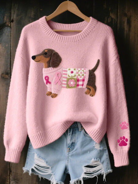 Knitted Women's Christmas Crew Neck Long Sleeve Pullover Women's m302124