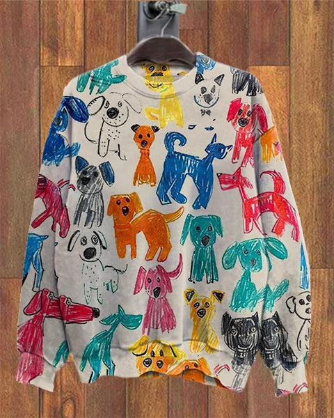 Casual floral 3D printed crew neck sweater m302127