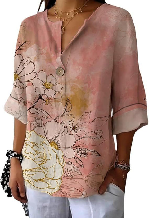 Fashion Women's Coconut Button Long Sleeve Shirt m302752