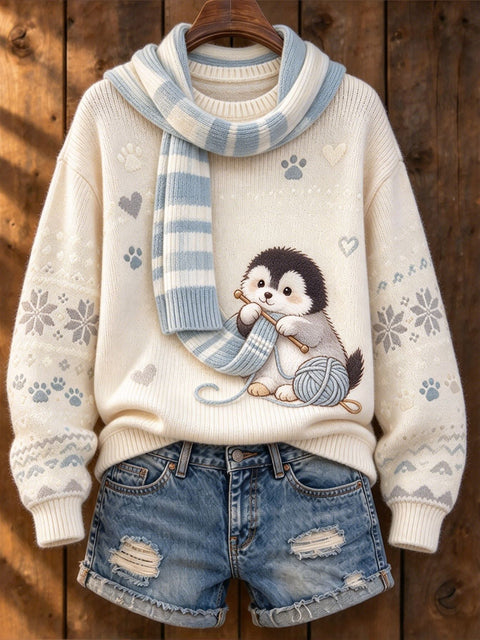 Huacai woolen sweater women sweater cartoon digital printing FF303420 03