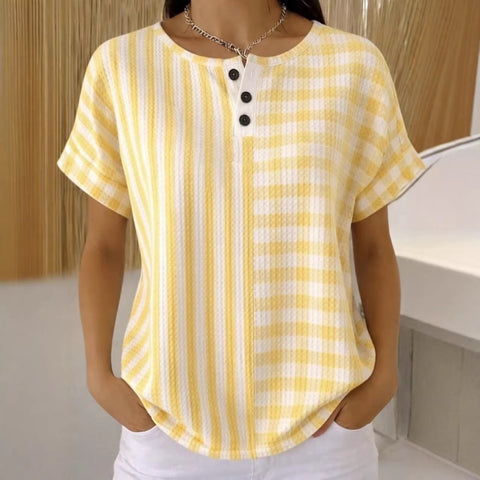 Crew neck, woven top T-shirt m302622