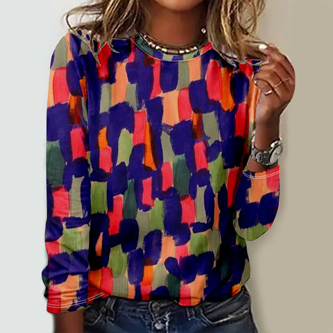 Creative Christmas Pattern Women's Long Sleeve Stand-Up Collar Half Zip Sweater m302109