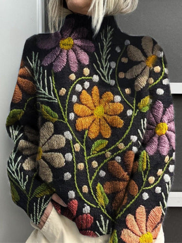 Christmas abstract print casual cape jacket cardigan m301686