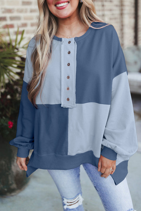 Splicing contrasting fleece buckle long lapel sweater women's upper m301011