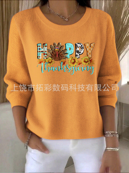 3D digital printing women's fashion round neck casual long-sleeved top m302157