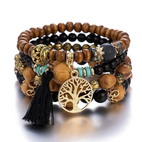 New Bohemian Bracelet Creative Tassel Multi-layer Beaded Bracelet m3331286