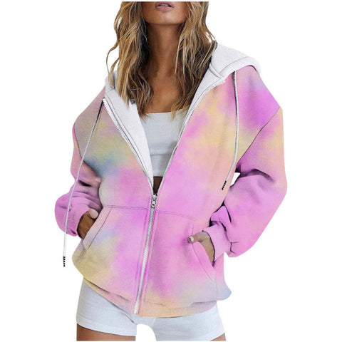 3D printed zipper European size casual fashion women's sweater m301882
