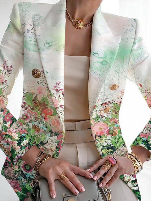 Women's fashion printed suit slim fit small suit m301761