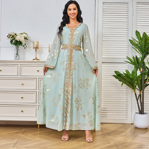 Robe women's clothing, new bronzing embroidered lace fashion dress m301182
