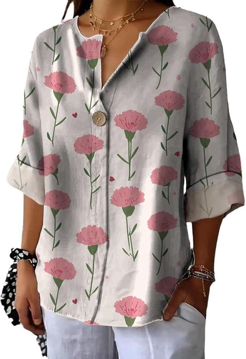 Fashion Women's Coconut Button Long Sleeve Shirt m302752