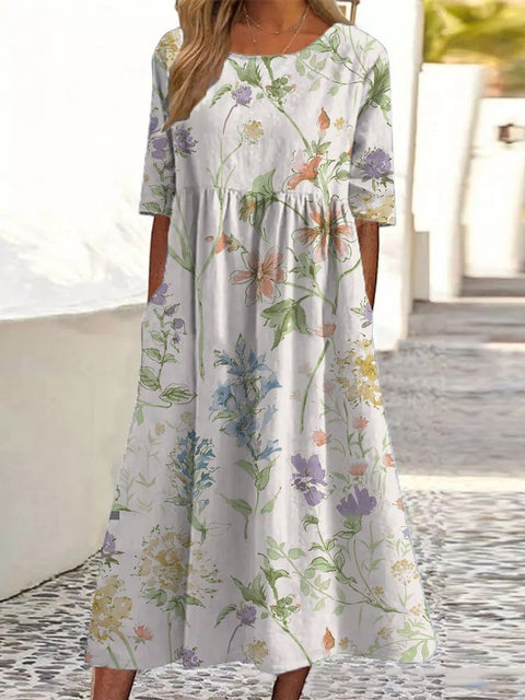 Fashion digital print big wide dress m302128
